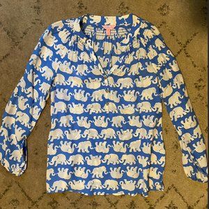Lilly Pulitzer Blue Elephant Top - Size Small